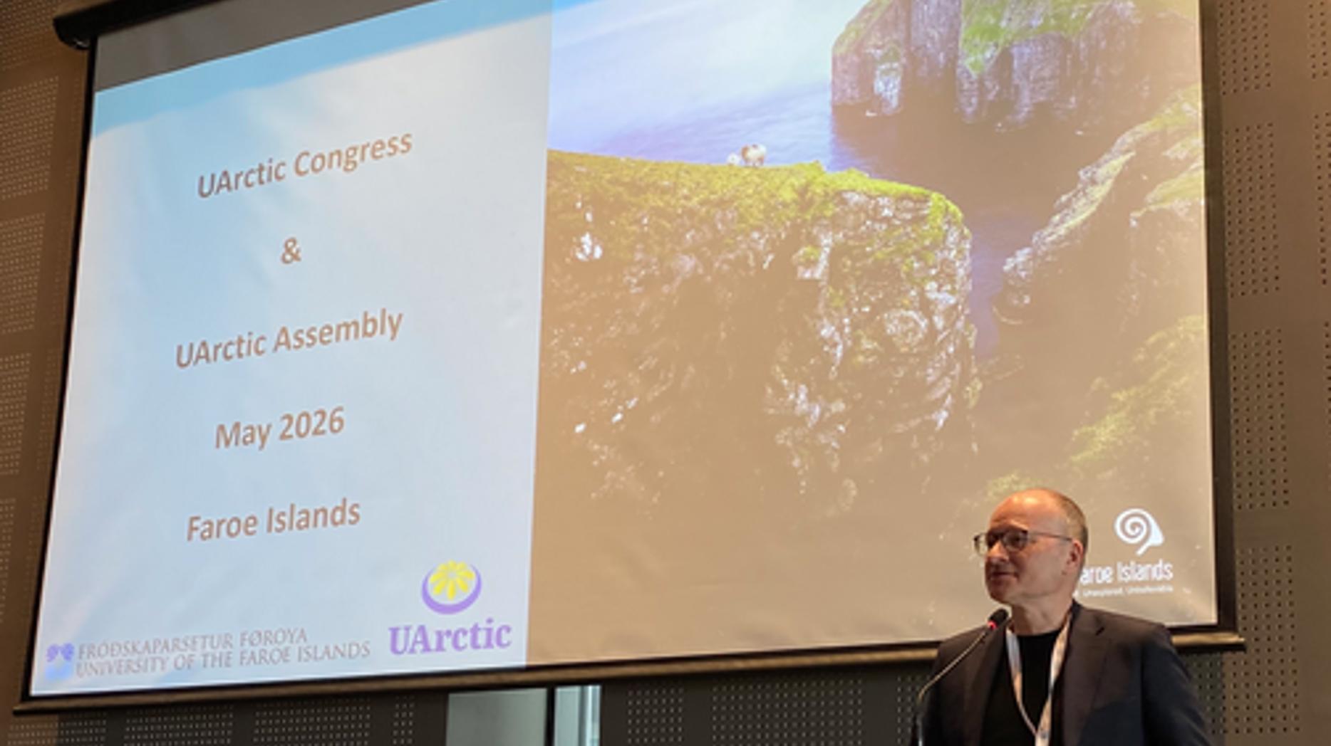 Bergur Djurhuus Hansen Á Uarctic Congress Juni 2024 Tá Føroyar Verða Valdar Sum Vertur Í 2026 Klipt